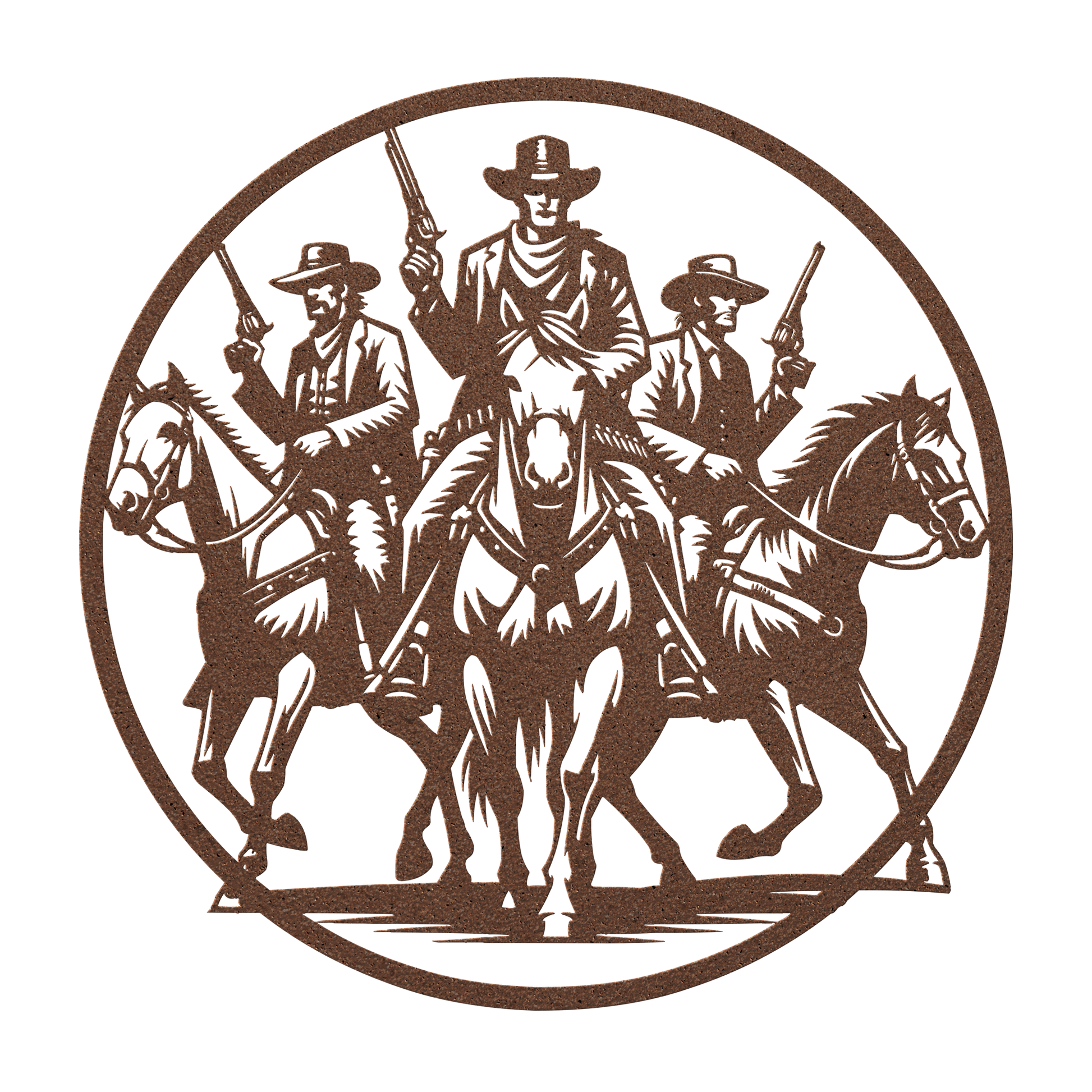 Western-themed cowboy silhouette sign – man cave and bar wall hanging