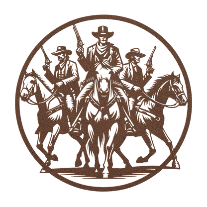 Western-themed cowboy silhouette sign – man cave and bar wall hanging