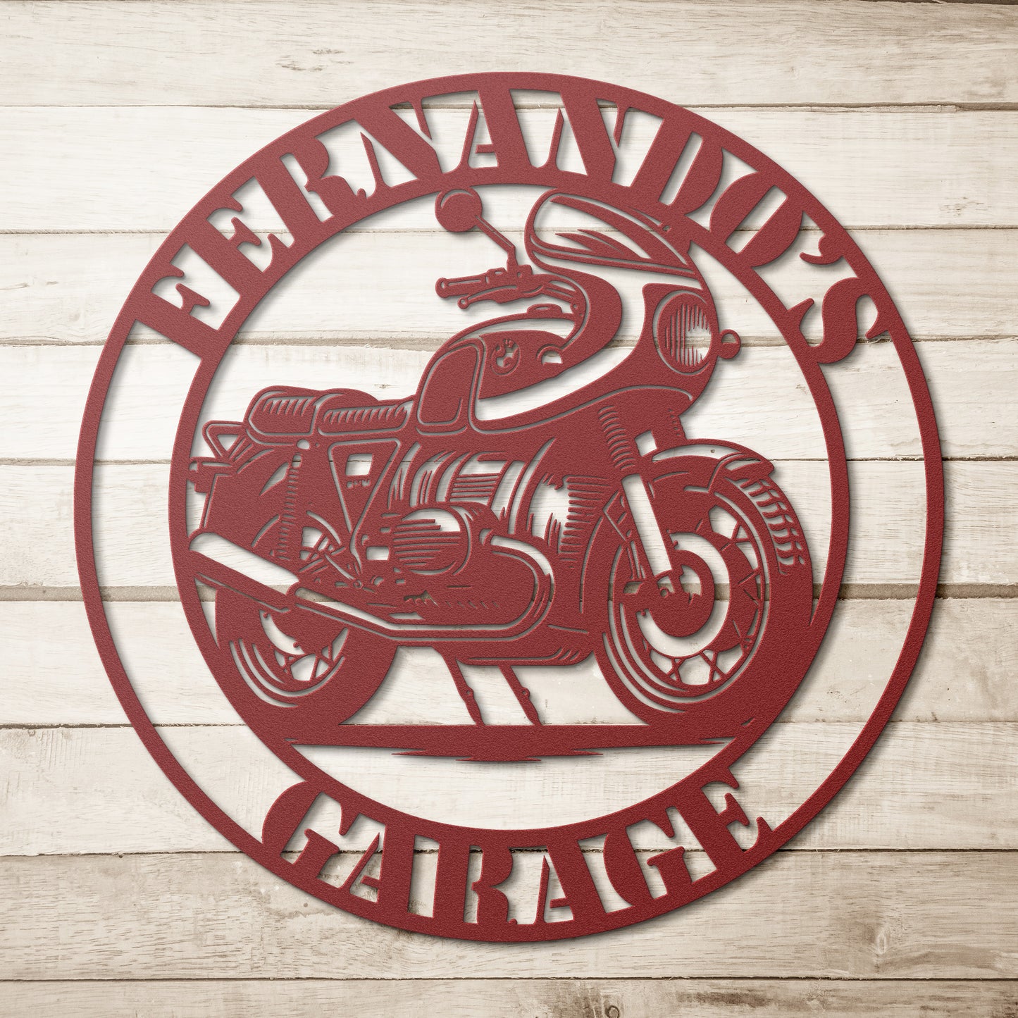 motorcycle garage sign