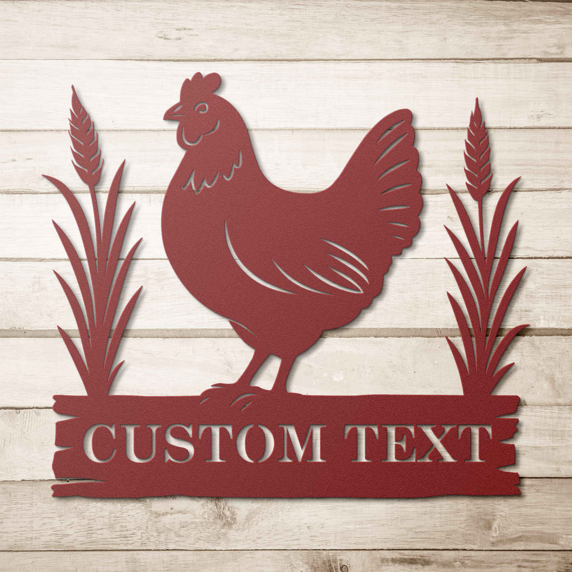 Durable steel egg farm sign with custom text