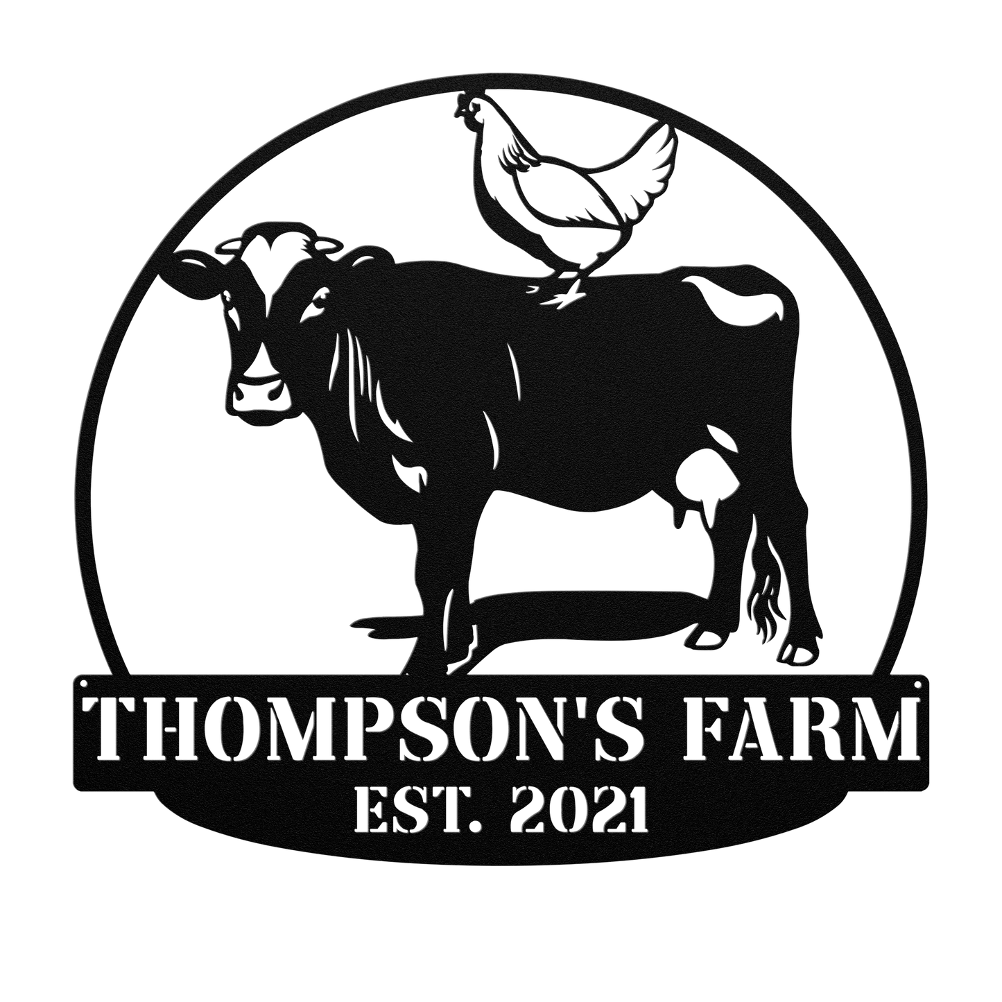 Farmhouse chicken decor metal wall hanging