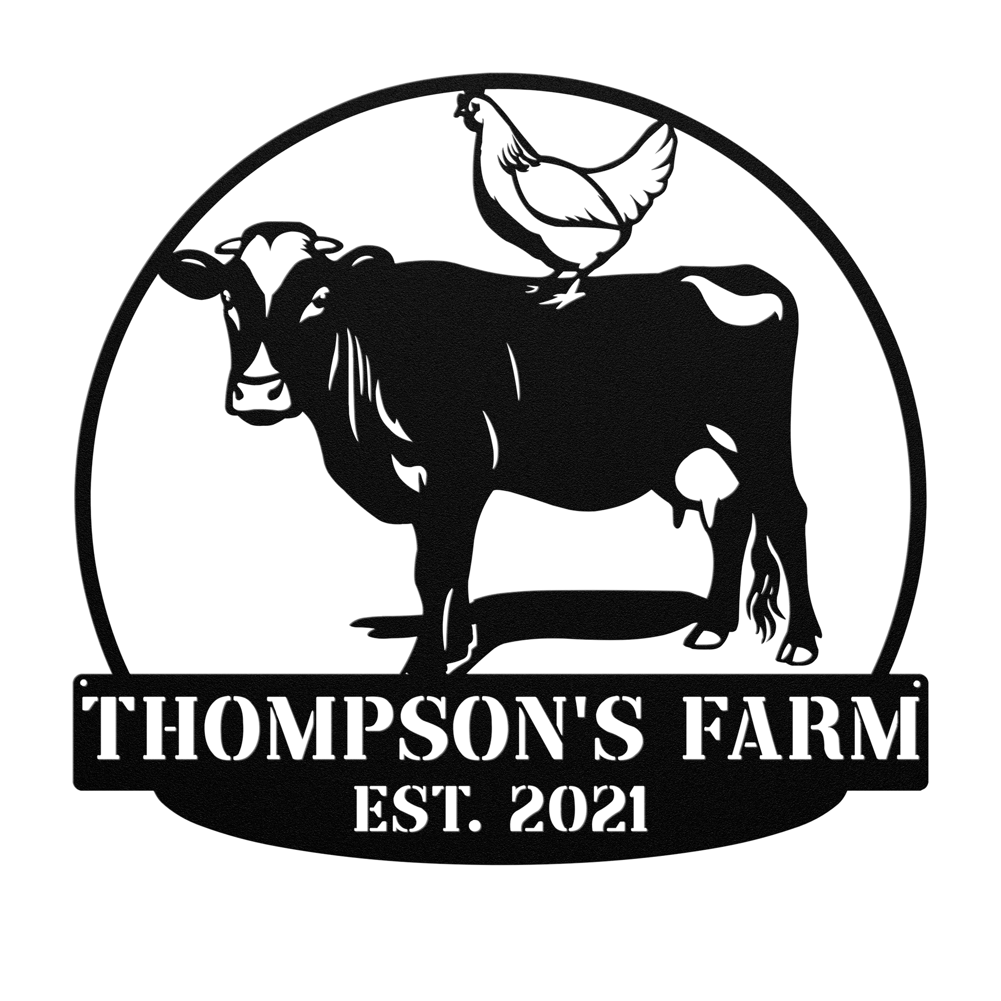 Farmhouse chicken decor metal wall hanging