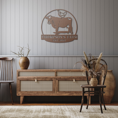Custom_Chicken_Farm_Metal_Sign__Perso_Copper_Rustic_Hallway_Mockup.png