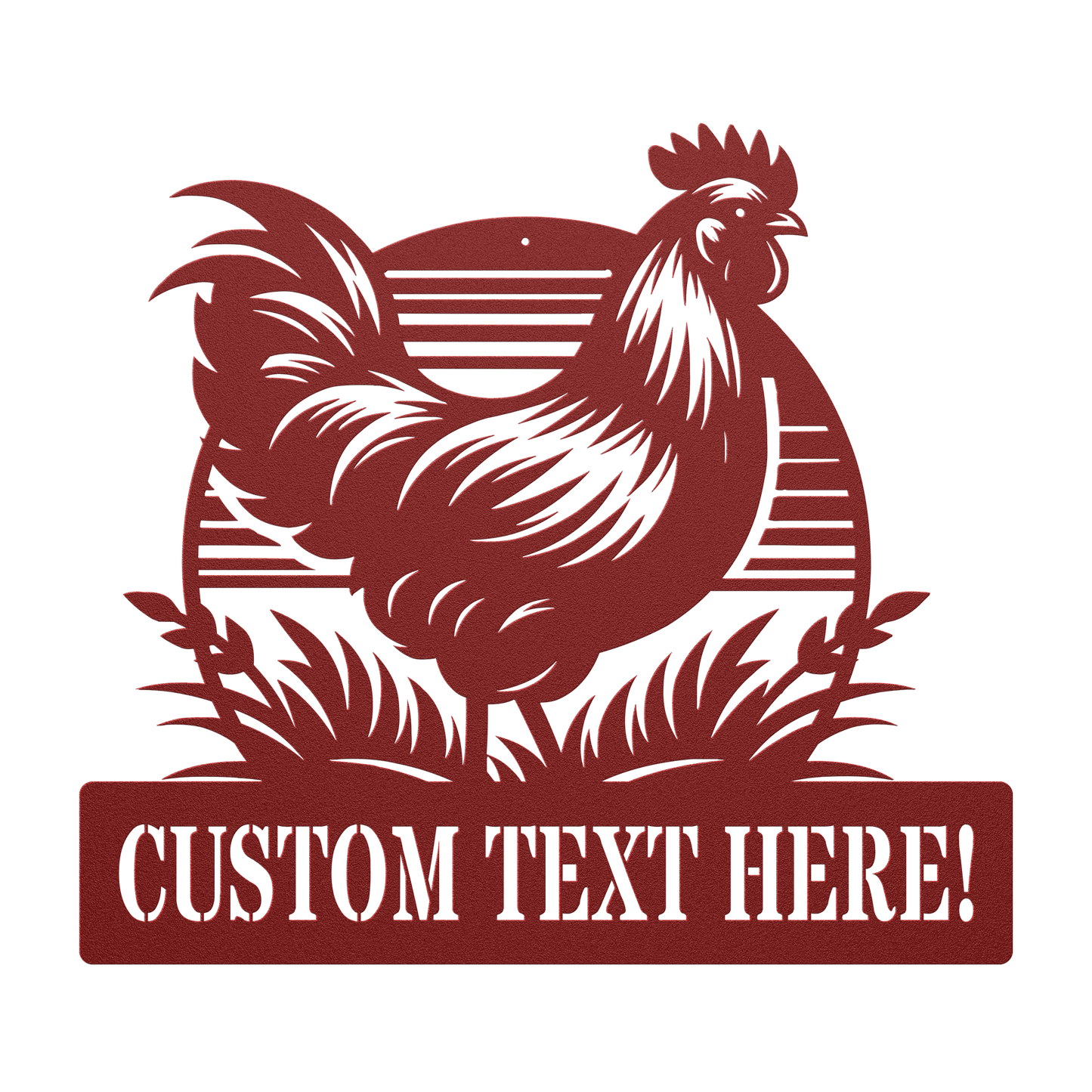 Backyard poultry coop custom metal art