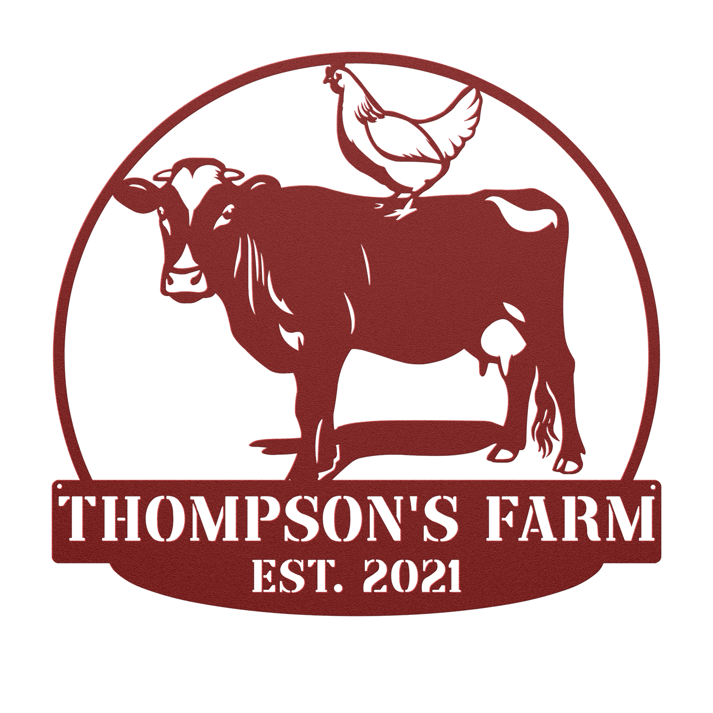 Personalized chicken coop powder-coated metal sign