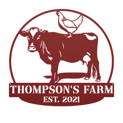 Personalized chicken coop powder-coated metal sign