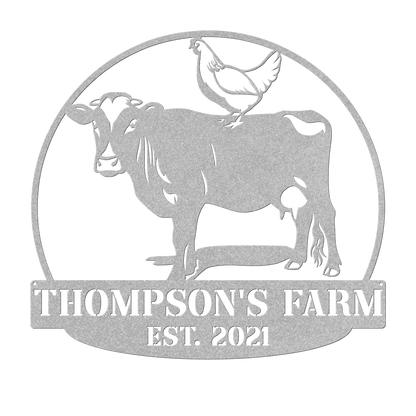 Outdoor chicken ranch custom steel sign