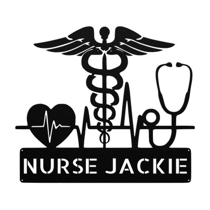 Personalized Nurse Metal Sign