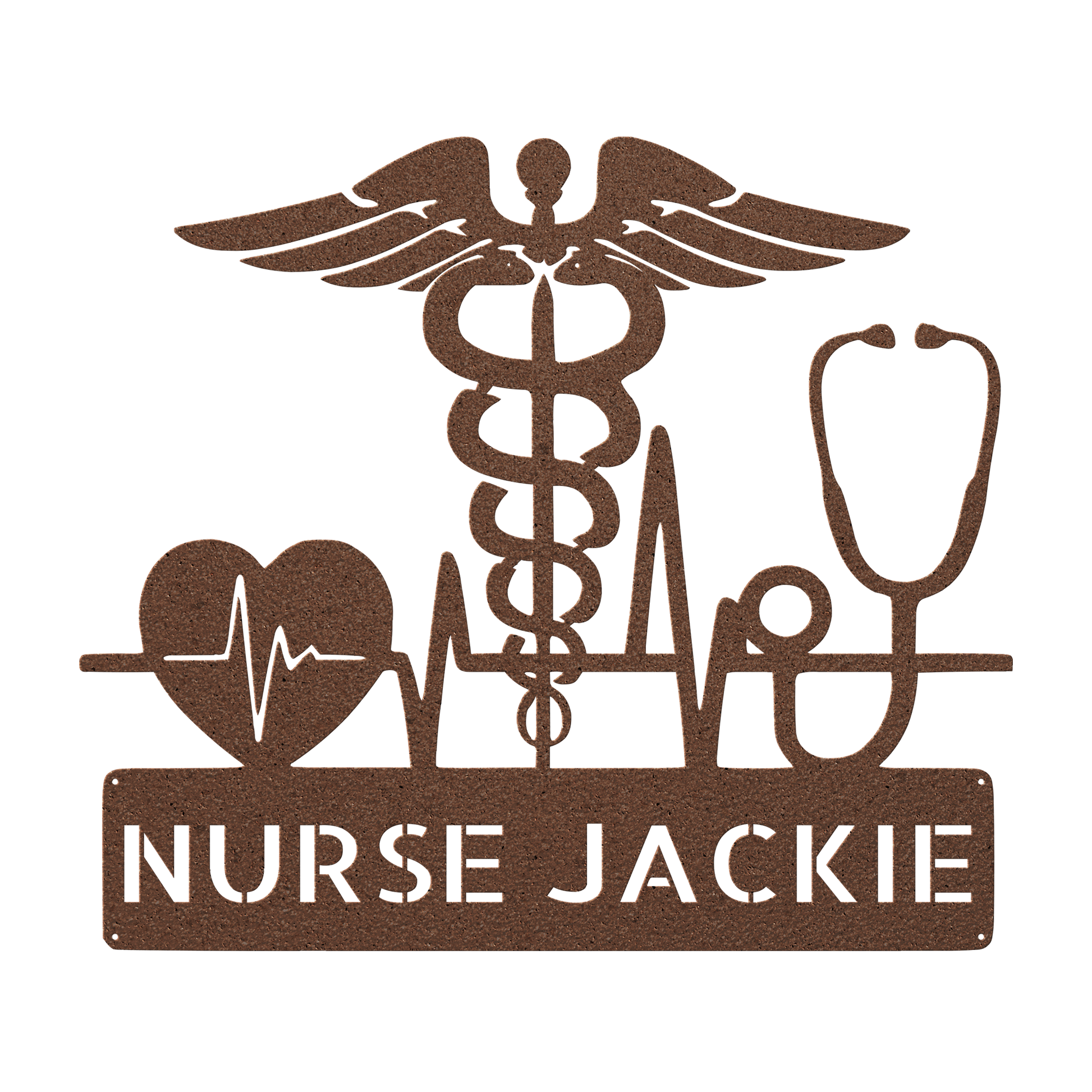 nurse name metal wall decor