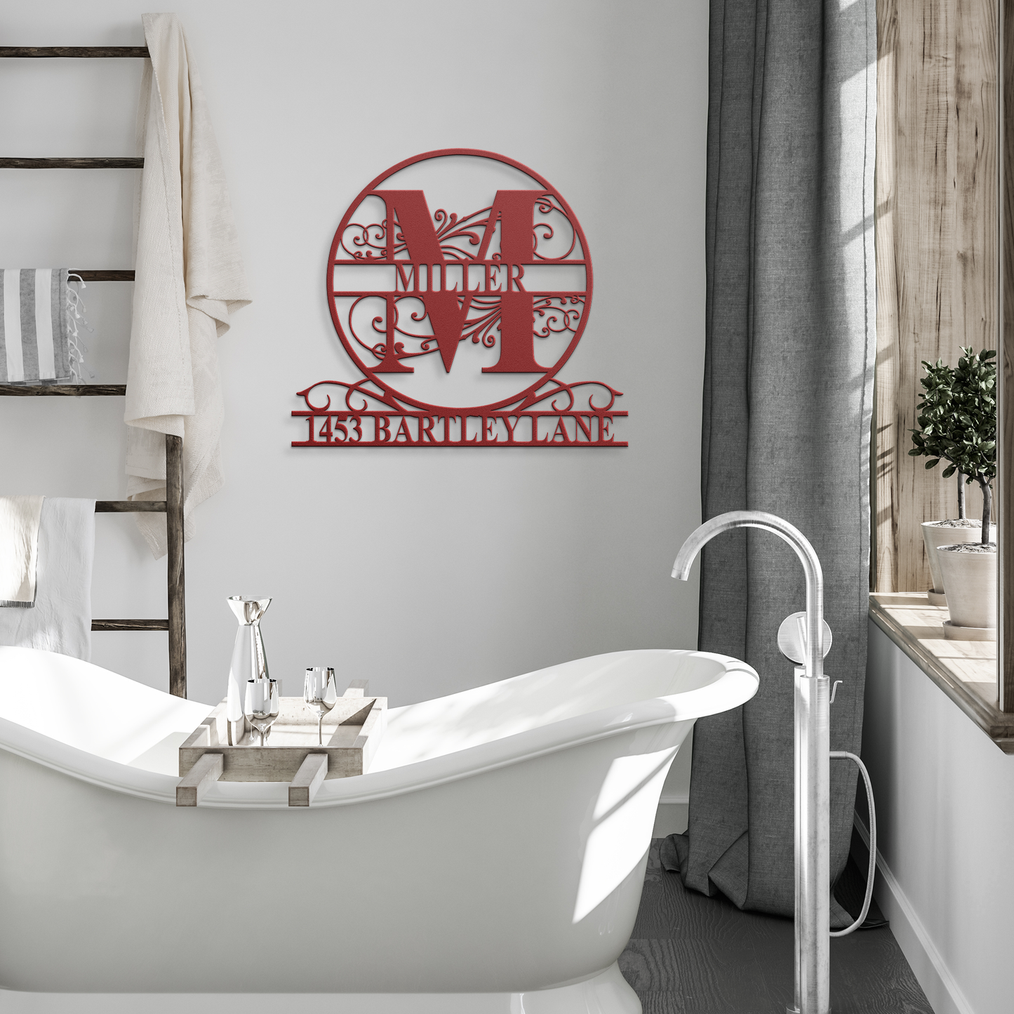 Custom_Family_Name_Split_Monogram_Addres_Red_Modern_Bathroom_Mockup.png_15314390