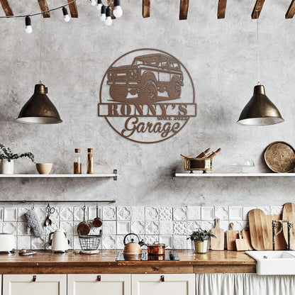 Custom Metal Bronco Truck Garage Signs