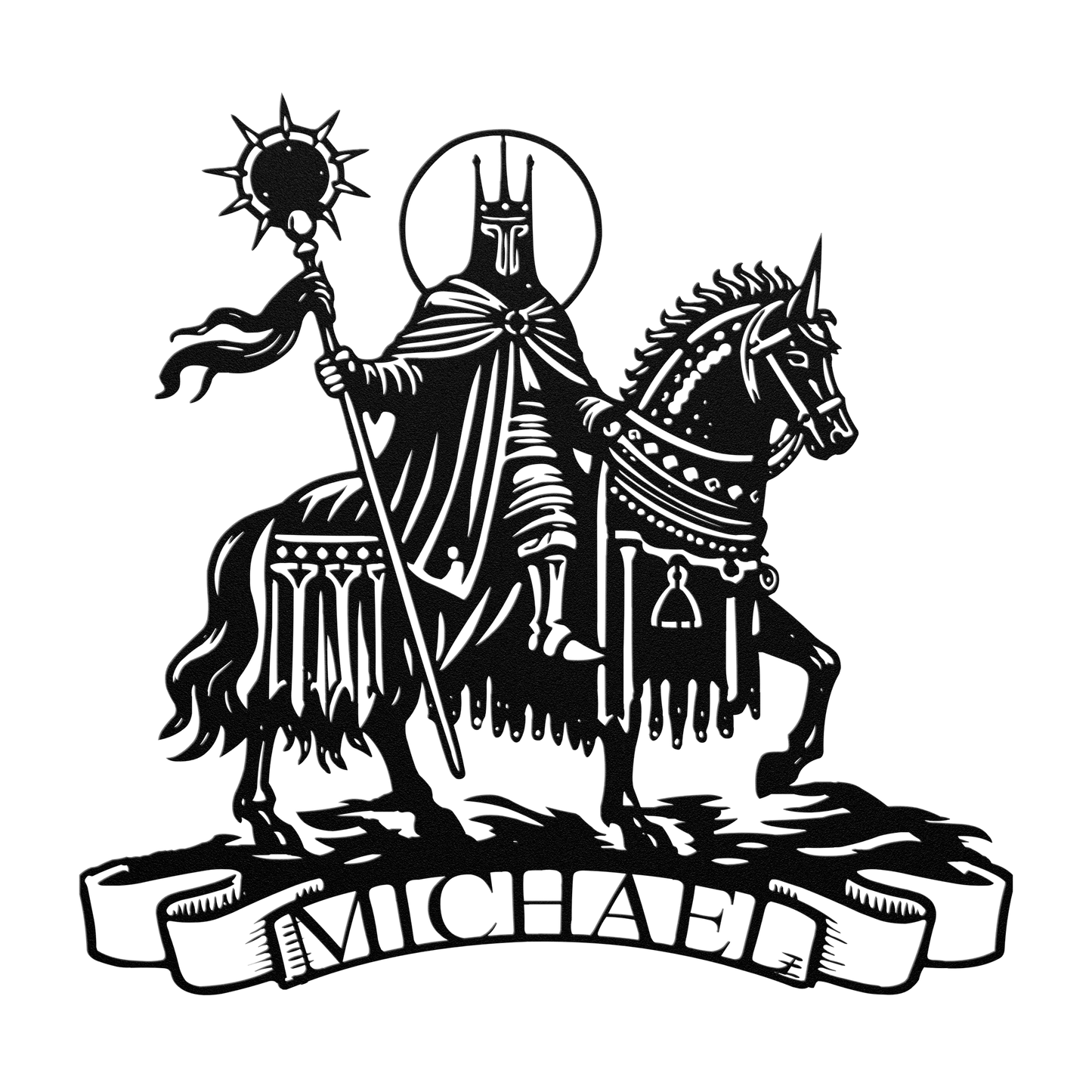 knight horseback metal wall art weatherproof steel