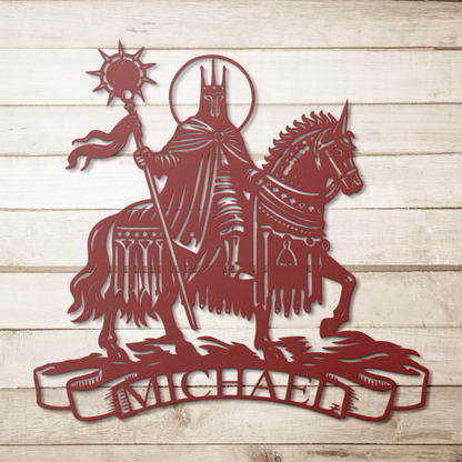 Fantasy banner crest steel wall decor equestrian