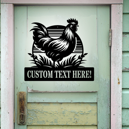 Custom chicken farm sign for hen house