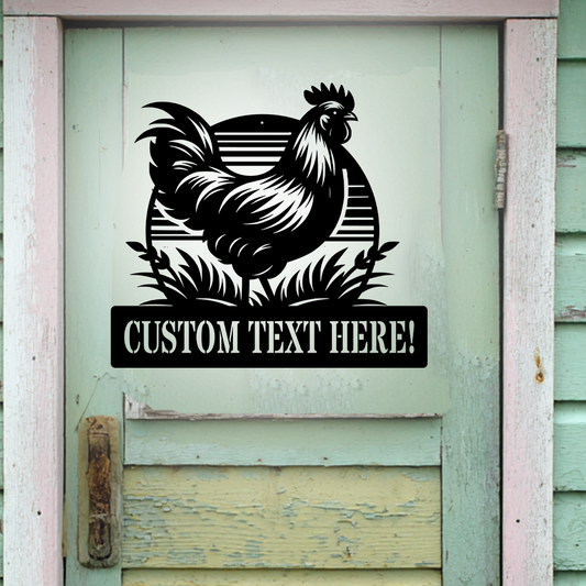 Custom chicken farm sign for hen house