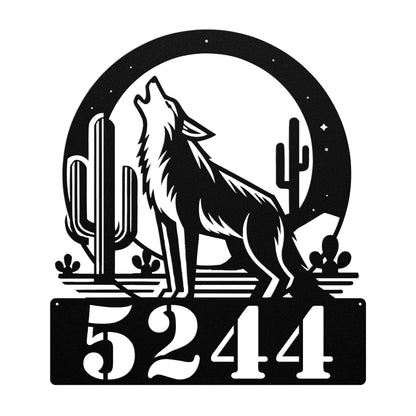 Personalized house number plaque in metal