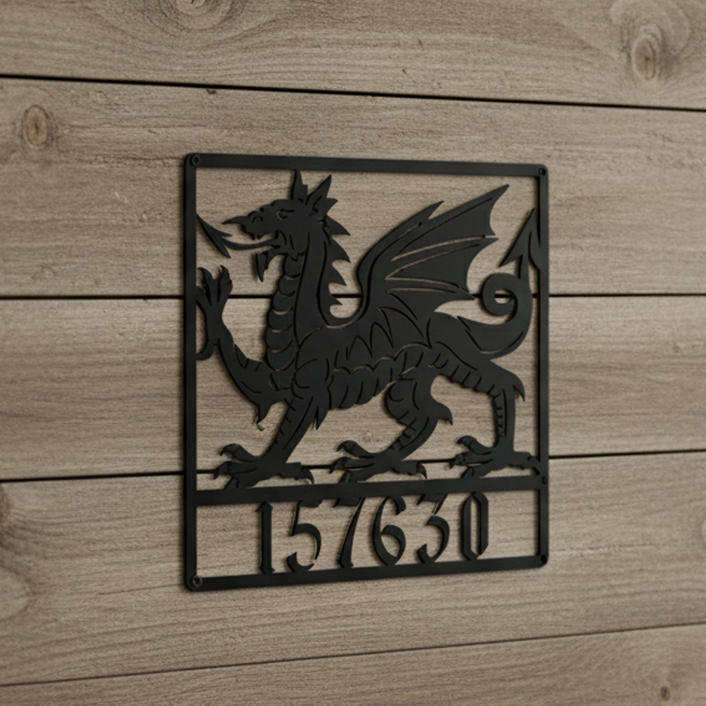 Outdoor Welsh dragon metal plaque