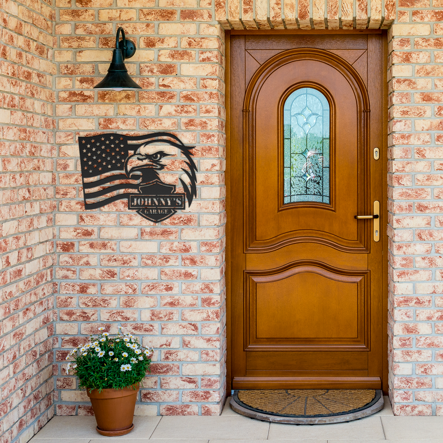 Harley Davidson Patriotic biker metal sign powder coated steel garage decor