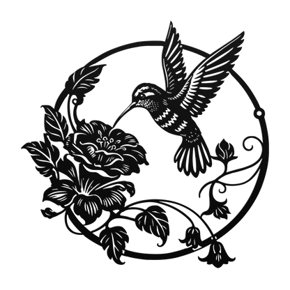 garden hummingbird metal sign