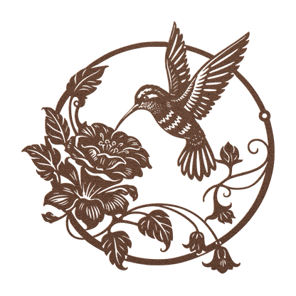 floral bird steel outdoor decor