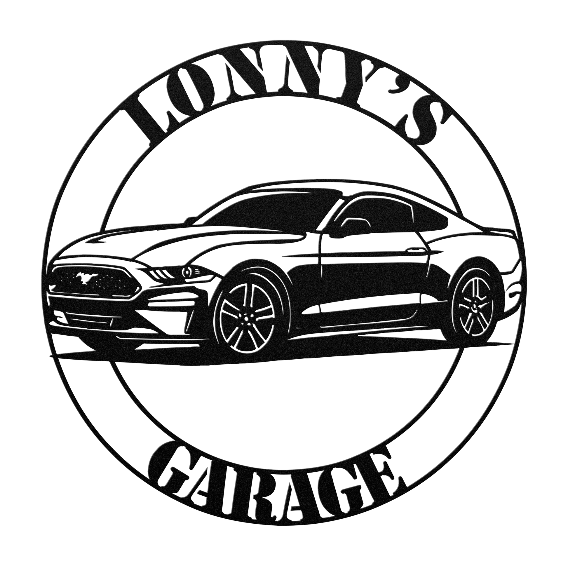 Rustic Ford Mustang wall artwork metal sign