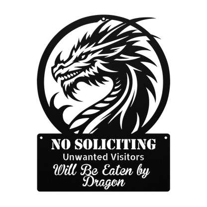 Personalized dragon steel sign – weatherproof funny warning sign