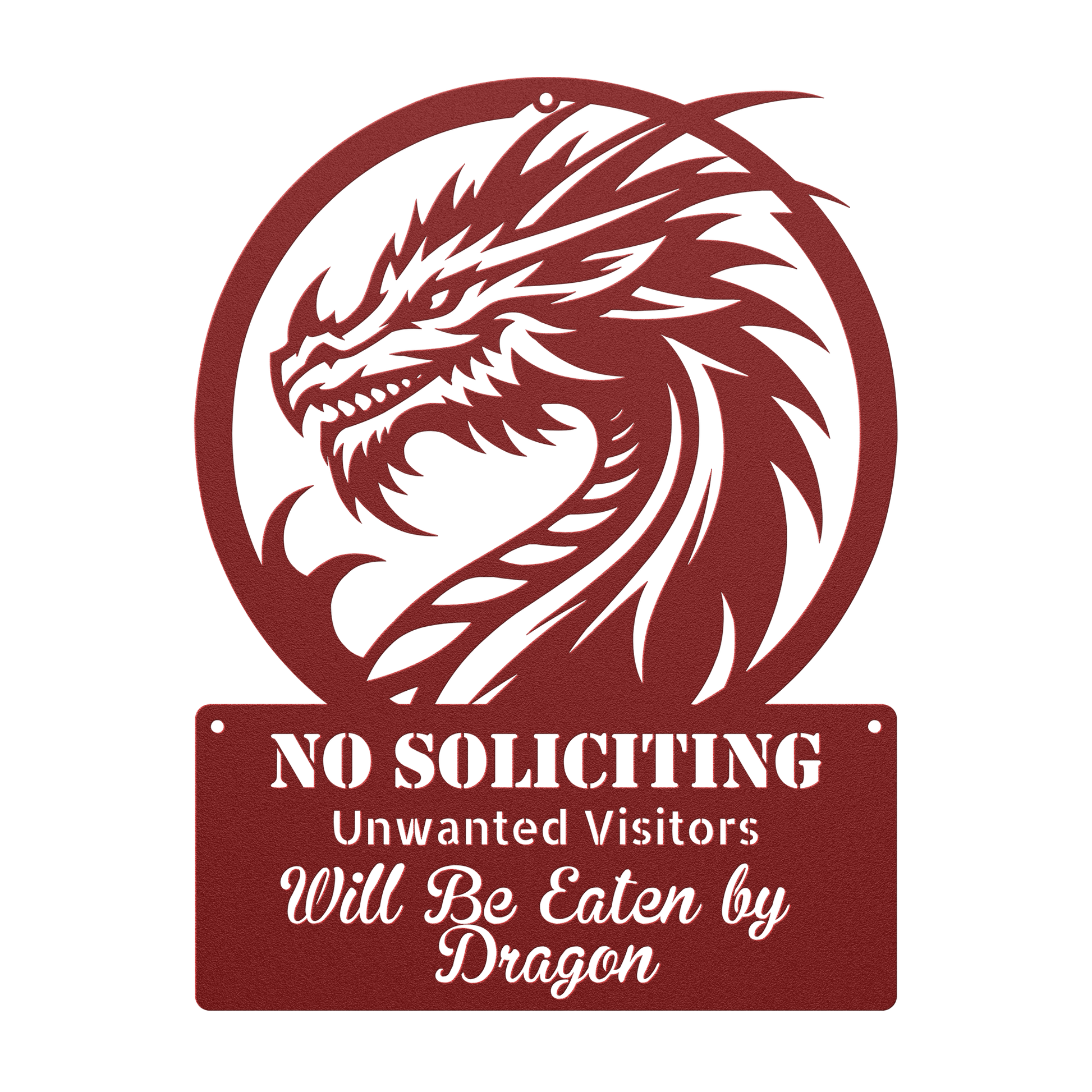 Beware of dragon no soliciting sign – outdoor home entrance decor