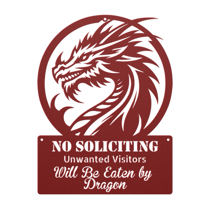 Beware of dragon no soliciting sign – outdoor home entrance decor