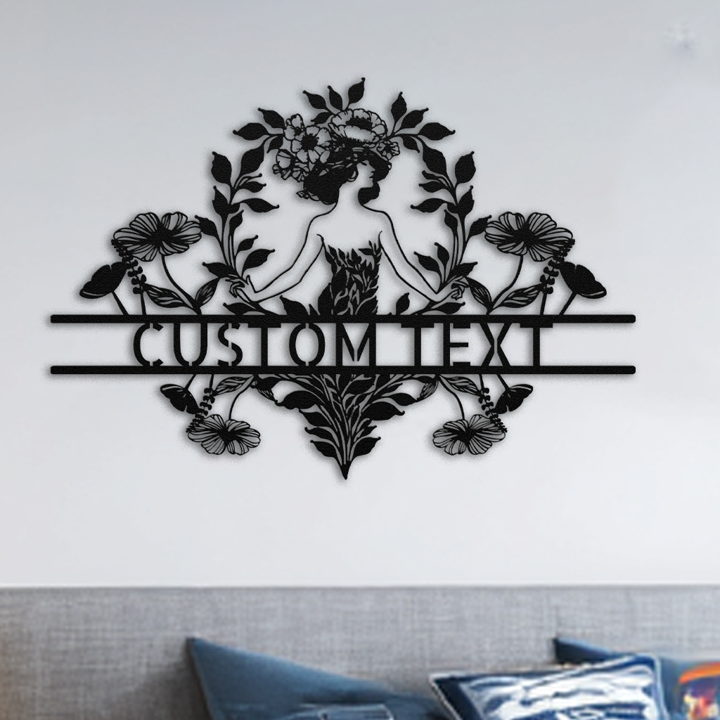 Personalized flower family name sign