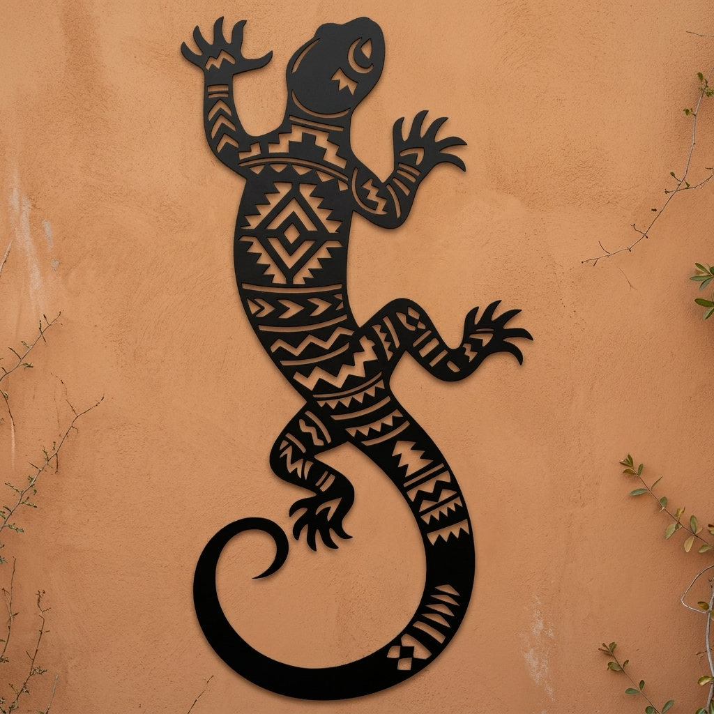 gecko metal wall art for outdoor garden southwest decor