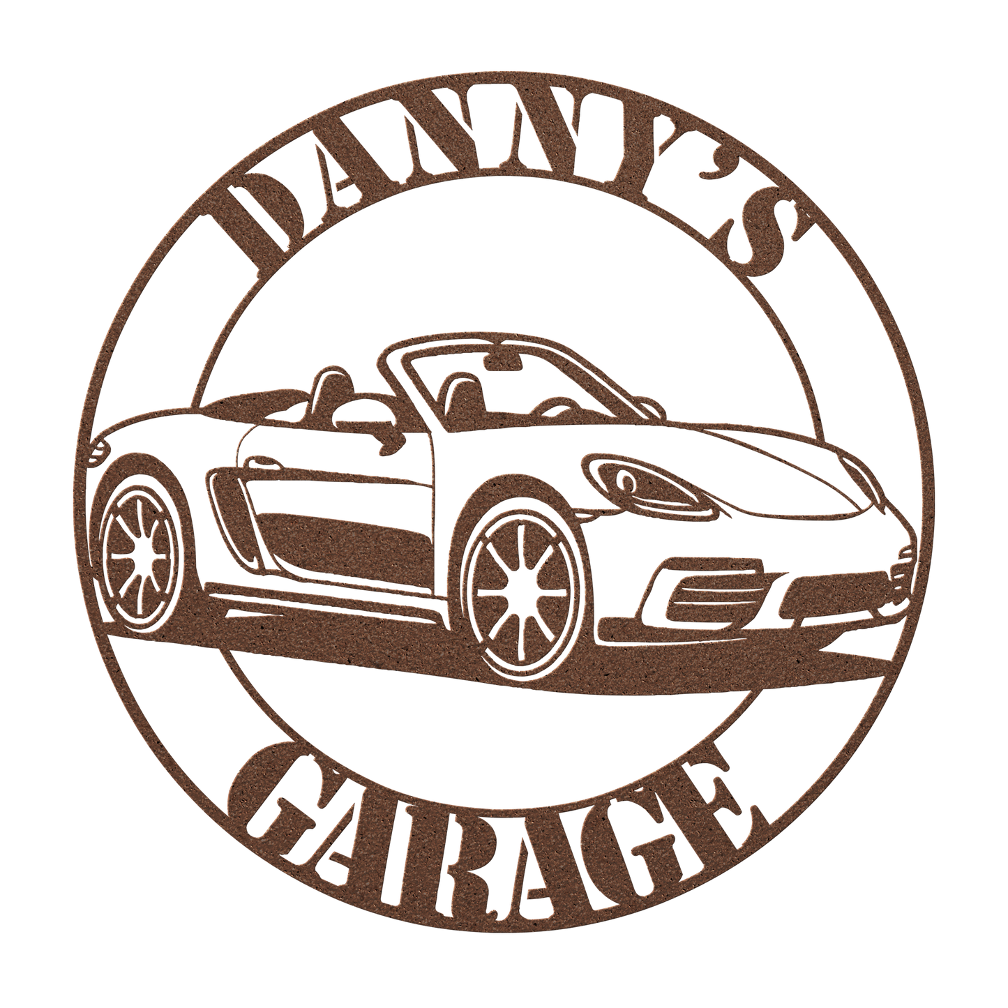 Sports car shop metal sign