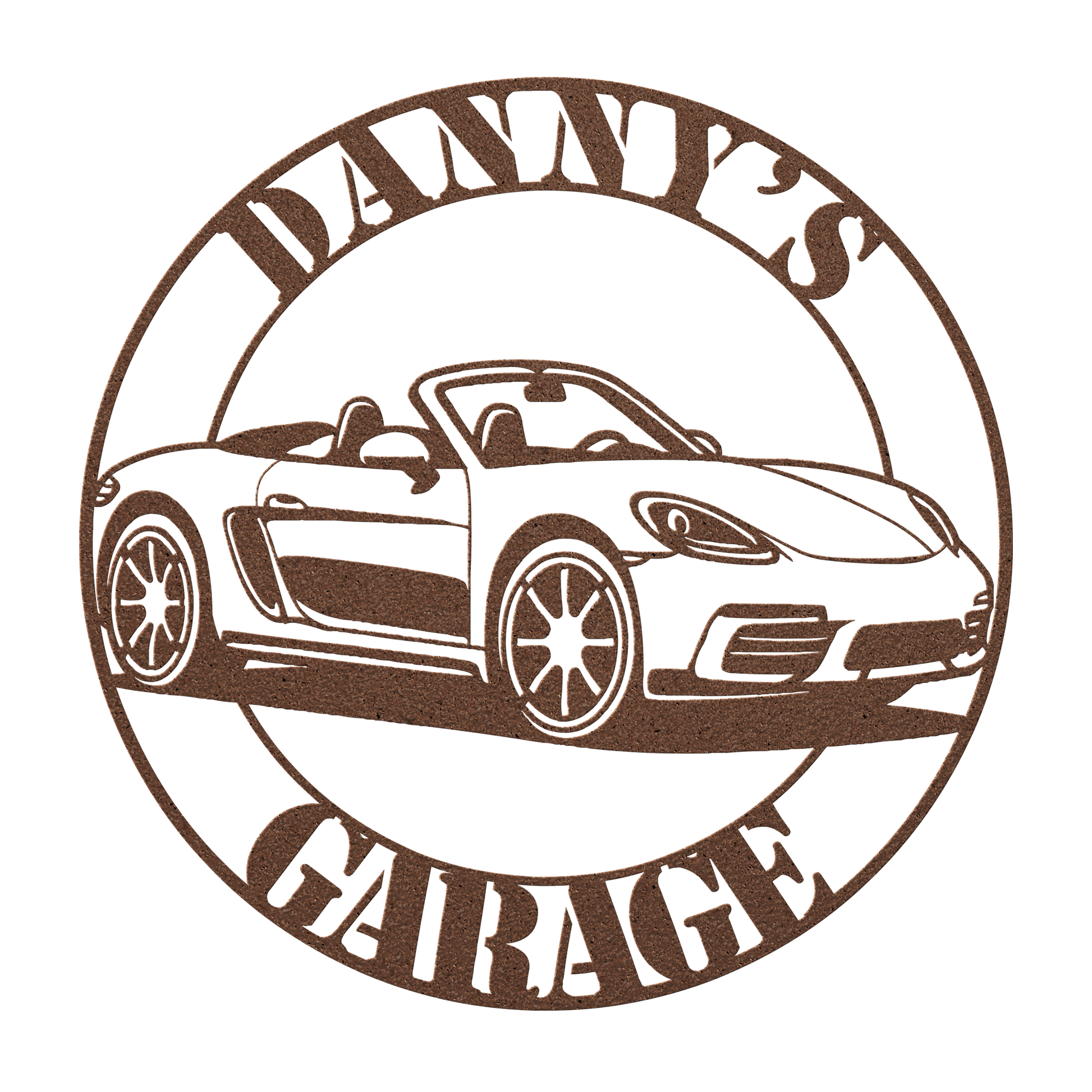 Sports car shop metal sign