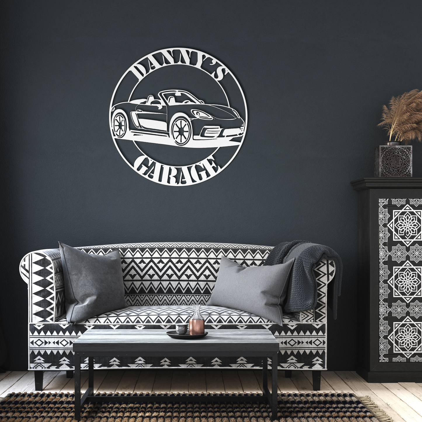 German_Sports_Car_Metal_Sign__Porsche_White_Dark_Living_Room_Mockup.png