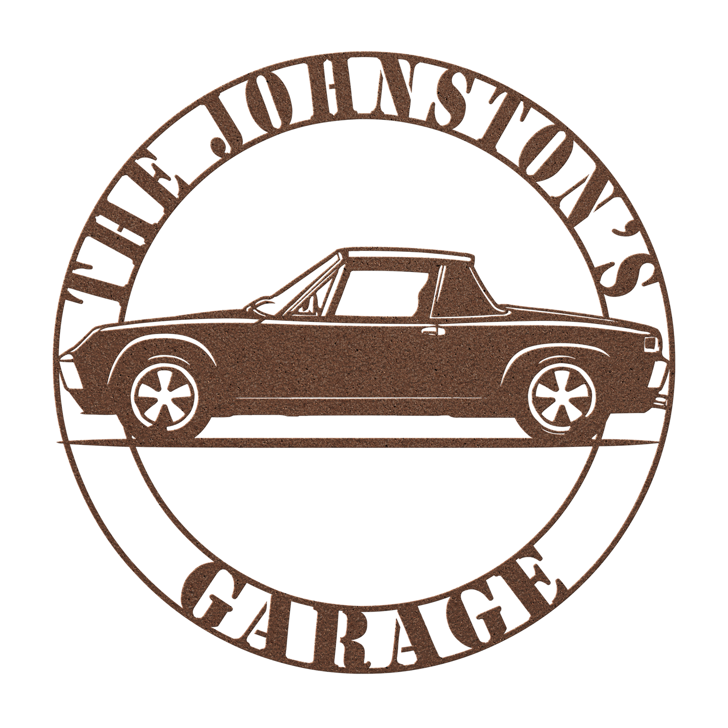 vintage sports car garage metal sign