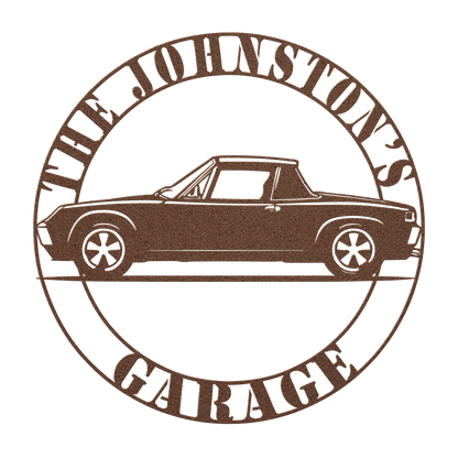 vintage sports car garage metal sign