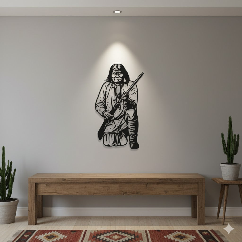 Native American leader wall sign