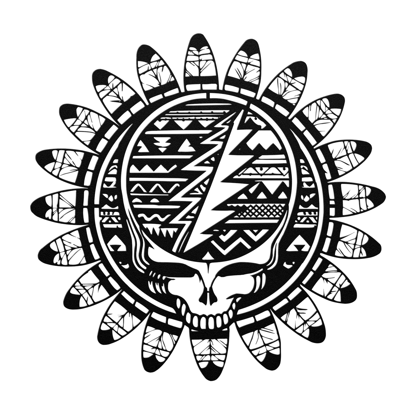 Dead head bold shield style metal wall art made in the USA