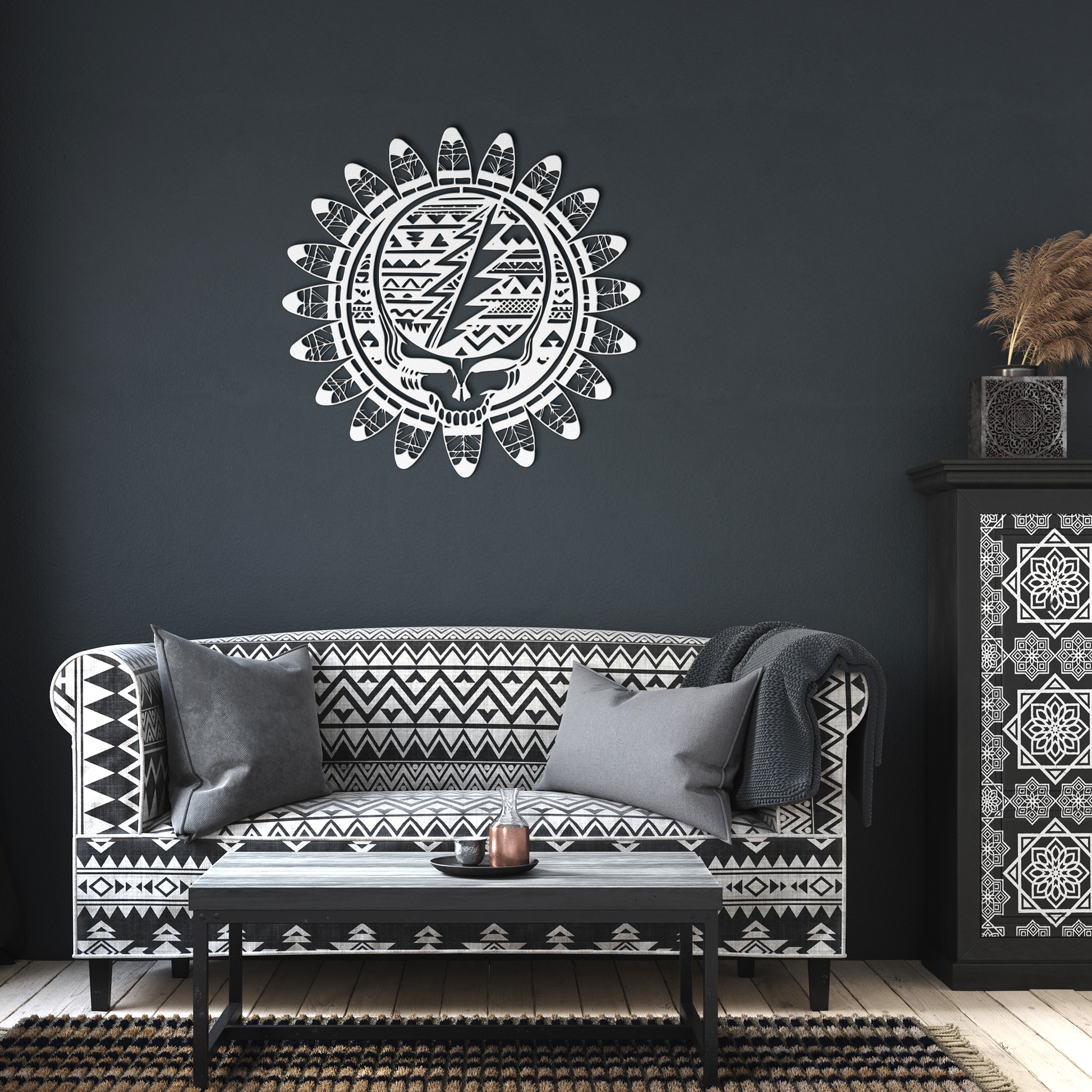 Grateful_Dead_Feather_Warrior_Shield_Met_White_Dark_Living_Room_Mockup.png_15504726