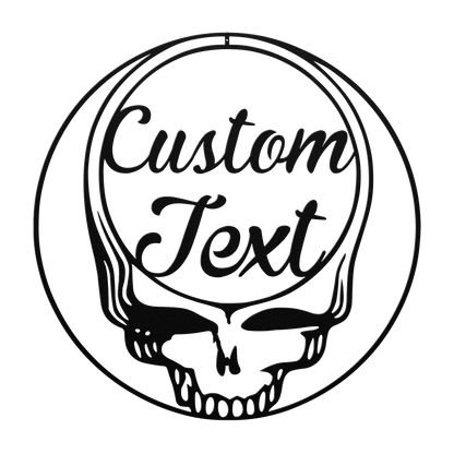 psychedelic skull metal sign custom