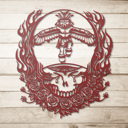 native american inspired metal sign