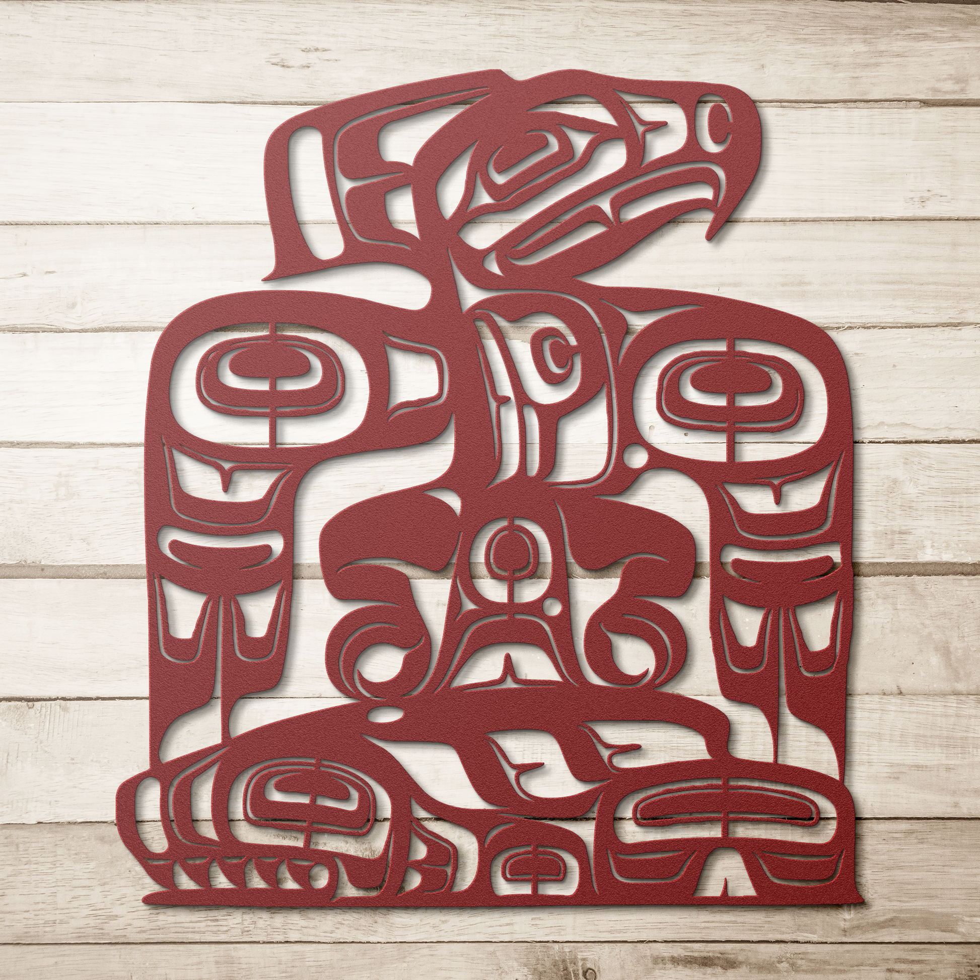 Tribal outdoor metal wall hanging