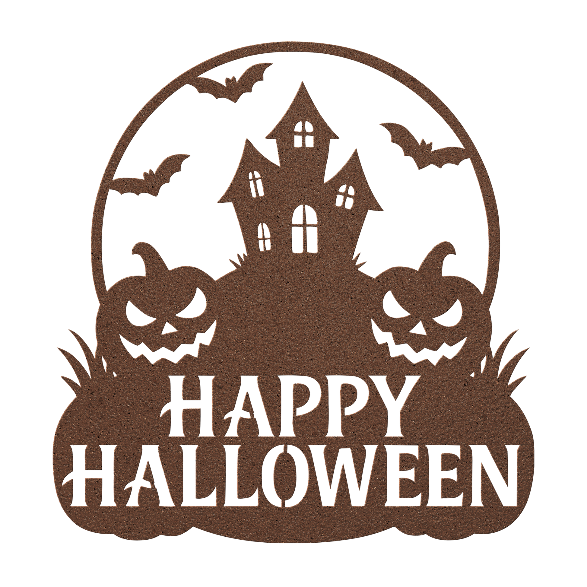 Haunted house porch Halloween metal wall sign