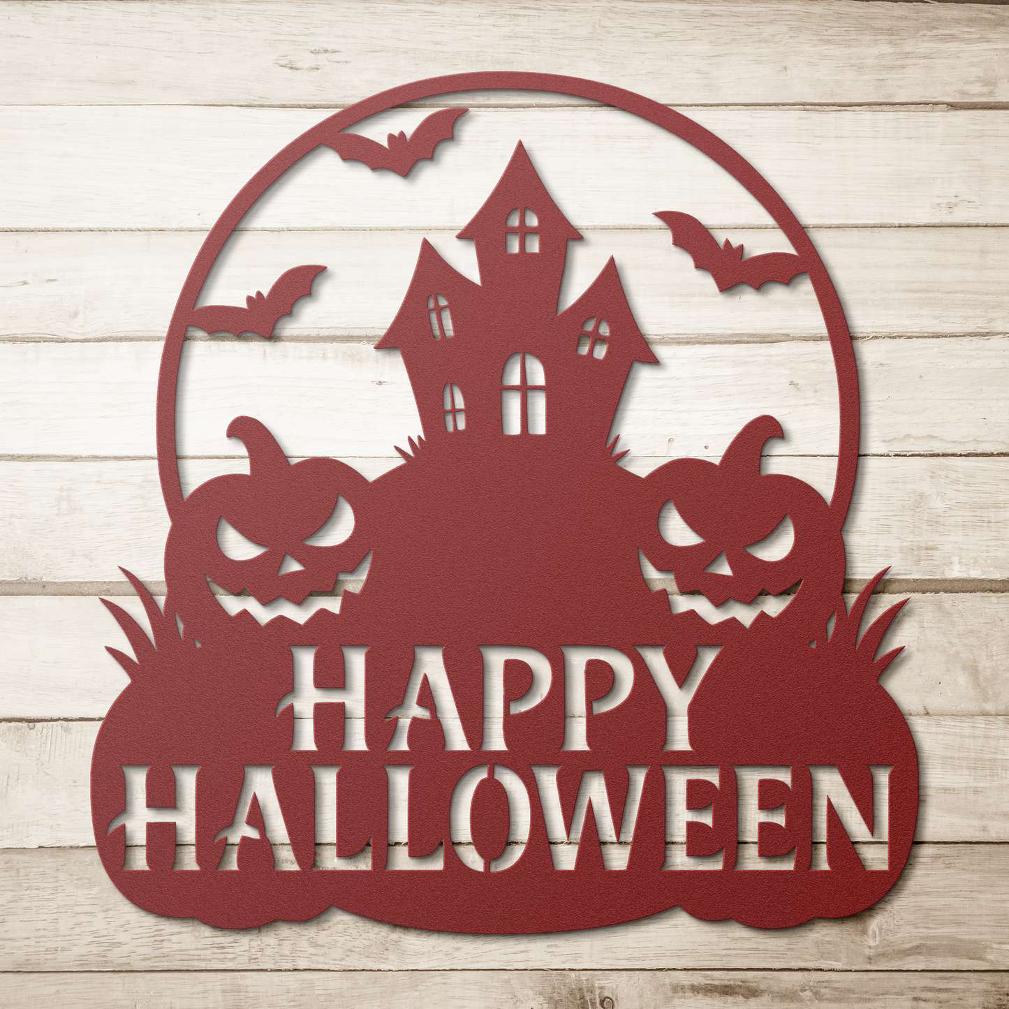 Rustic outdoor spooky Halloween steel wall décor