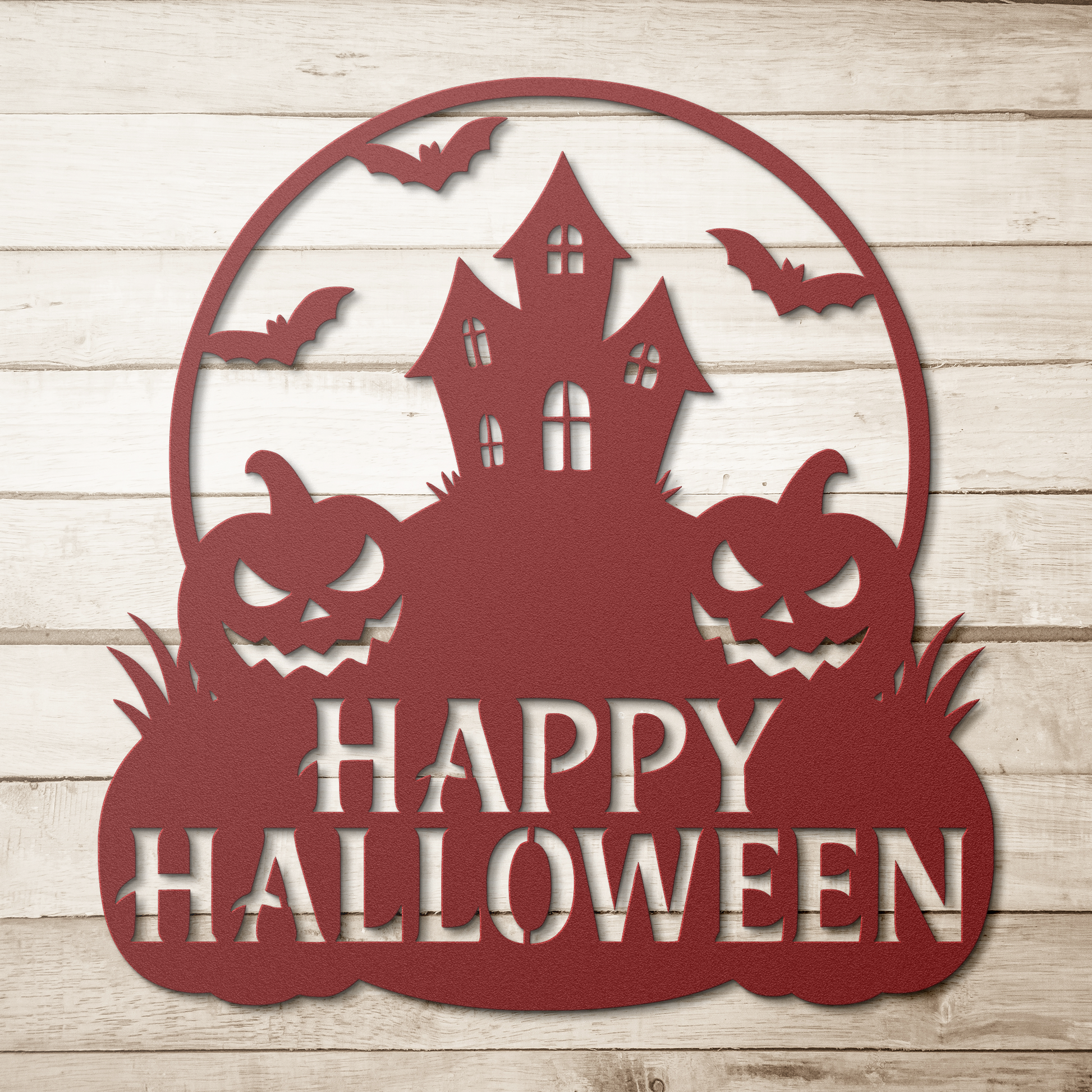 Rustic outdoor spooky Halloween steel wall décor