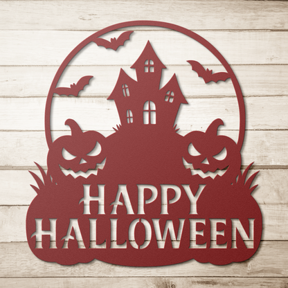 Rustic outdoor spooky Halloween steel wall décor