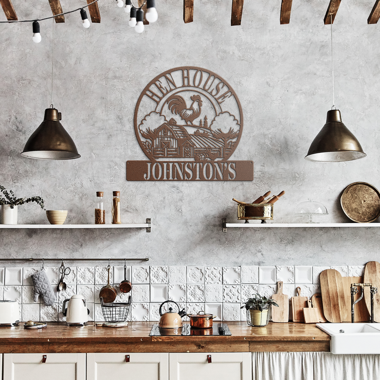 Hen_House_Metal_Sign__Personalized_Ch_Copper_Rustic_Kitchen_Mockup.png