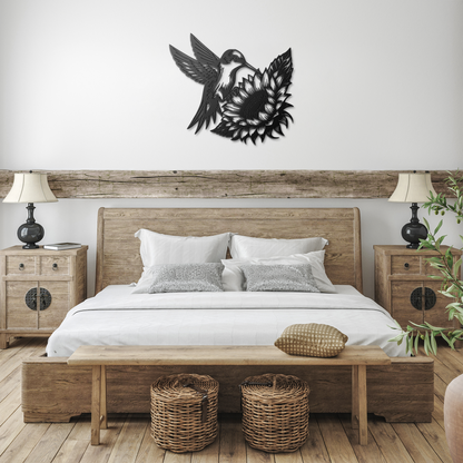 hummingbird metal wall art