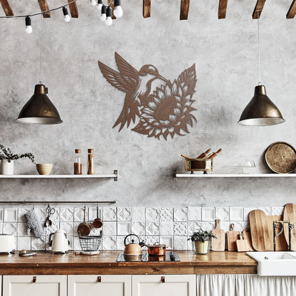 Outdoor floral metal wall decor for patio or fence