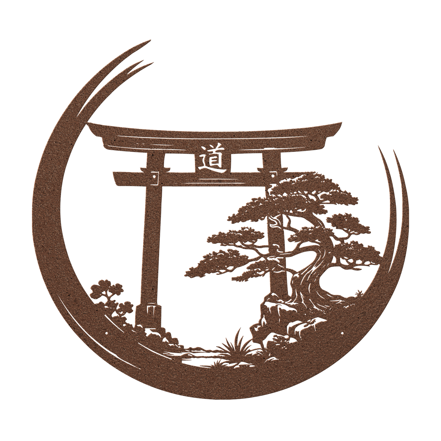 zen japanese metal wall sign