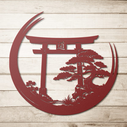 Japanese_torii_gate_metal_wall_art_with__Red_Simple_Wood_BKGD_Mockup.png_15357358